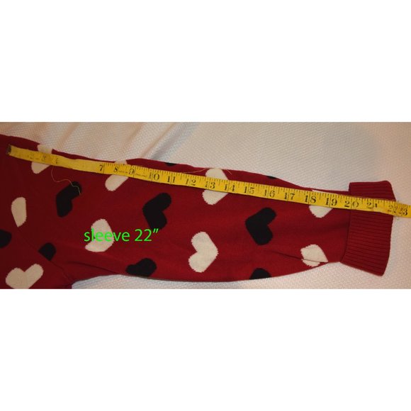 Charter Club Petite Hearts Sweater Red White and Black size P/L - Picture 7 of 9